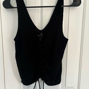 American Eagle Black, size medium - cinched crop tank top